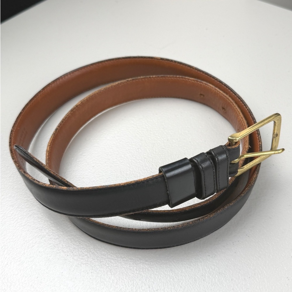 Coach 5800 Black Leather Belt Brass Buckle Size 44 110cm Made in USA